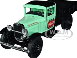 1931 Ford Model AA Pickup Truck Light Green and Black Pause Refresh Drink Coca Cola 1/24 Diecast Model Car Motor City Classics 424024