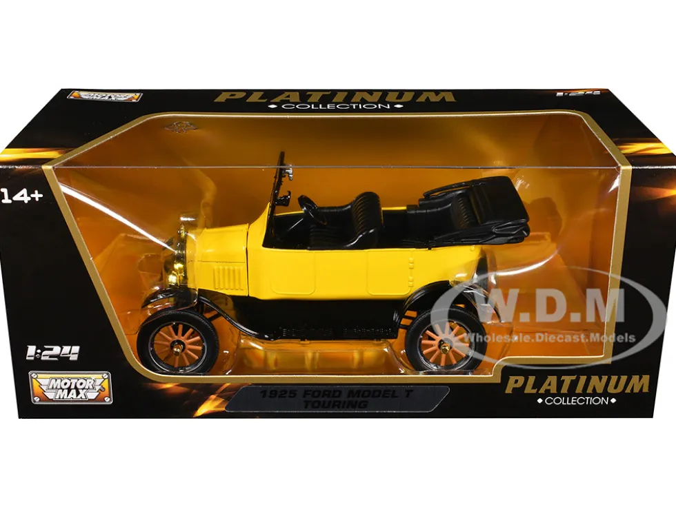 1925 Ford Model T Touring Yellow "Platinum Collection" Series 1/24 Diecast Model Car by Motormax