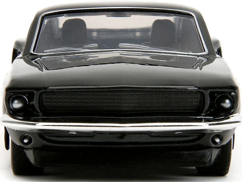 1969 Ford Mustang Black Metallic with Pink Stripes and Wheels Pink Slips Series 1/32 Diecast Model Car Jada 34853