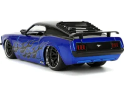 1970 Ford Mustang Boss 429 Black and Blue Metallic with Flames