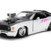 1970 Ford Mustang Boss 429 Black and White with Graphics "Bigtime Muscle" Series 1/24 Diecast Model Car by Jada
