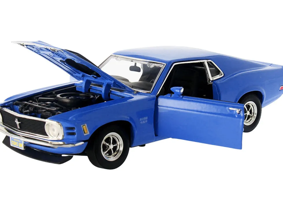 1970 Ford Mustang Boss 429 Blue Timeless Classics Series 1/18 Diecast Model Car Motormax 73154