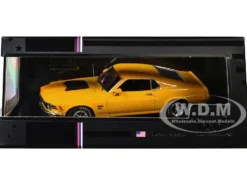 1970 Ford Mustang Boss 429 Bright Yellow with Black Hood Scoop 1/43 Diecast Model by IXO Models