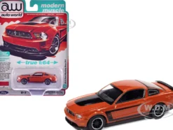 2012 Ford Mustang Boss 302 Competition Orange with Black Accents "Modern Muscle" Series 1/64 Diecast Model Car by Auto World