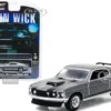 1969 Ford Mustang Boss 429 Gray Metallic Black Stripes John Wick 2014 Movie Hollywood Series Release 18 1/64 Diecast Model Car Greenlight 44780 E