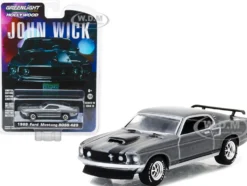 1969 Ford Mustang Boss 429 Gray Metallic Black Stripes John Wick 2014 Movie Hollywood Series Release 18 1/64 Diecast Model Car Greenlight 44780 E