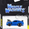 2013 Ford Mustang Boss 302 Light Blue Black Stripes 1/64 Diecast Model Car Muscle Machines 15544