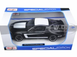 2012 Ford Mustang Boss 302 Matt Black White 1/24 Diecast Model Car Maisto 31269