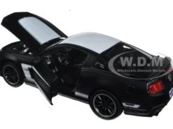 2012 Ford Mustang Boss 302 Matt Black White 1/24 Diecast Model Car Maisto 31269
