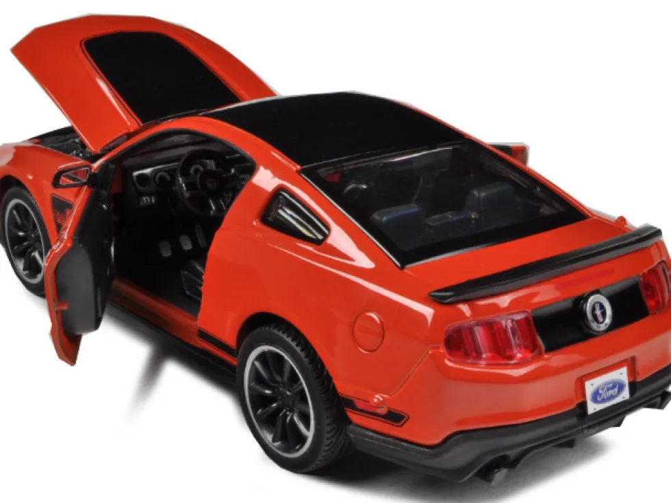 2012 Ford Mustang Boss 302 Orange Black 1/24 Diecast Model Car Maisto 31269