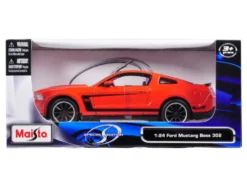 2012 Ford Mustang Boss 302 Orange Black 1/24 Diecast Model Car Maisto 31269