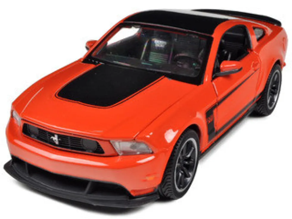 2012 Ford Mustang Boss 302 Orange Black 1/24 Diecast Model Car Maisto 31269