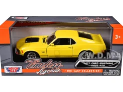 1970 Ford Mustang Boss 429 Yellow 1/24 Diecast Model Car Motormax 73303