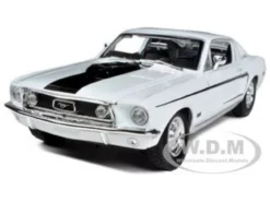 1968 Ford Mustang CJ Cobra Jet White 1/18 Diecast Model Car Maisto 31167