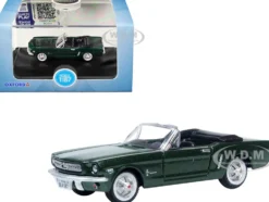 1965 Ford Mustang Convertible Ivy Green Metallic 1/87 HO Scale Diecast Model Car Oxford Diecast 87MU65006