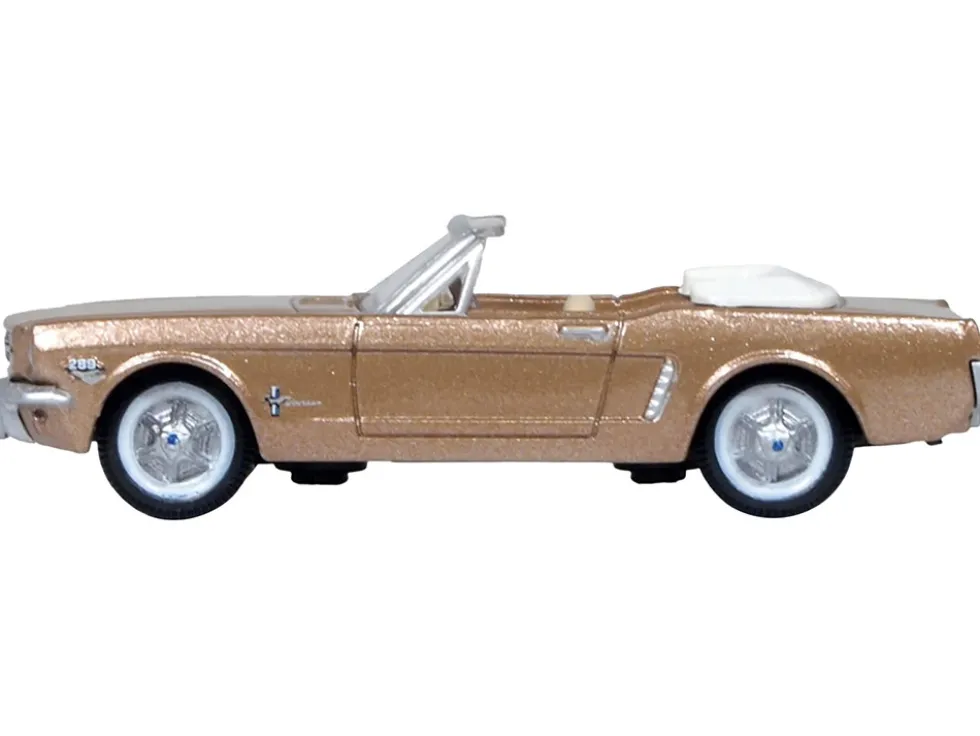 1965 Ford Mustang Convertible Prairie Bronze Metallic 1/87 (HO) Scale Diecast Model Car by Oxford Diecast