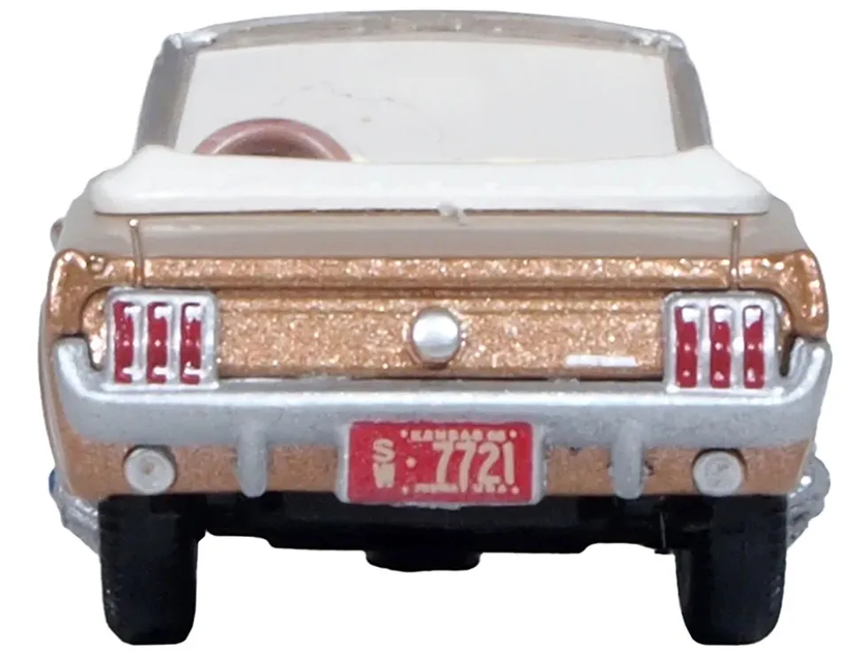 1965 Ford Mustang Convertible Prairie Bronze Metallic 1/87 (HO) Scale Diecast Model Car by Oxford Diecast