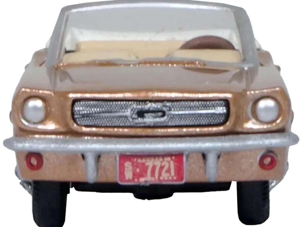 1965 Ford Mustang Convertible Prairie Bronze Metallic 1/87 (HO) Scale Diecast Model Car by Oxford Diecast