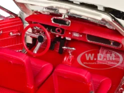 1964 1 2 Ford Mustang Convertible White with Red Interior James Bond 007 Goldfinger 1964 Movie James Bond Collection Series 1/18 Diecast Model Car Motormax 79833JB