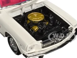 1964 1 2 Ford Mustang Convertible White with Red Interior James Bond 007 Goldfinger 1964 Movie James Bond Collection Series 1/18 Diecast Model Car Motormax 79833JB
