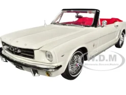 1964 1 2 Ford Mustang Convertible White with Red Interior James Bond 007 Goldfinger 1964 Movie James Bond Collection Series 1/18 Diecast Model Car Motormax 79833JB