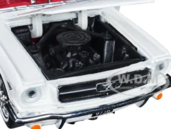 1964 1/2 Ford Mustang Convertible White Red Interior James Bond 007 Goldfinger 1964 Movie James Bond Collection Series 1/24 Diecast Model Car Motormax 79852