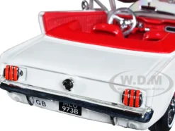 1964 1/2 Ford Mustang Convertible White Red Interior James Bond 007 Goldfinger 1964 Movie James Bond Collection Series 1/24 Diecast Model Car Motormax 79852