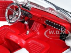 1964 1/2 Ford Mustang Convertible White Red Interior James Bond 007 Goldfinger 1964 Movie James Bond Collection Series 1/24 Diecast Model Car Motormax 79852