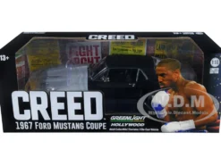 1967 Ford Mustang Coupe Matt Black Adonis Creed's Creed 2015 Movie 1/18 Diecast Model Car Greenlight 13611