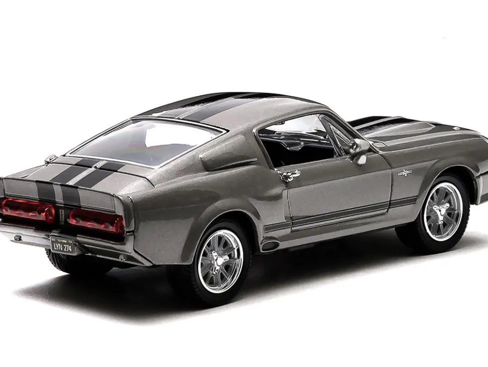 1967 Ford Mustang Custom Eleanor Gray Metallic Black Stripes Gone in 60 Seconds 2000 Movie 1/43 Diecast Model Car Greenlight 86411