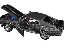 1969 Ford Mustang Dark Gray Metallic with Black Stripes "John Wick" (2014) Movie "Silver Screen Machines" Series 1/18 Diecast Model Car by Auto World