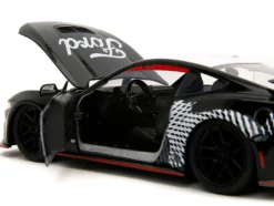 2024 Ford Mustang Dark Horse Black with White Top and "Mustang Horse Graphics" "Bigtime Muscle" Series 1/24 Diecast Model Car by Jada