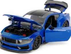 2024 Ford Mustang Dark Horse Blue Metallic with Black and Gray Stripes