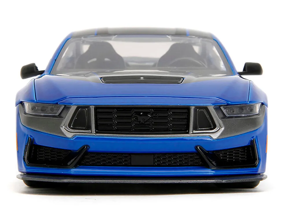 2024 Ford Mustang Dark Horse Blue Metallic with Black and Gray Stripes "Bigtime Muscle" Series 1/24 Diecast Model Car by Jada