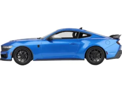 2024 Ford Mustang Dark Horse Grabber Blue Metallic with Black Hood Stripes 1/18 Model Car by Top Speed