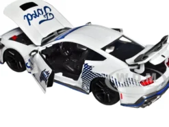 2024 Ford Mustang Dark House White with Mustang Horse Graphics Bigtime Muscle Series 1/24 Diecast Model Car Jada 35279