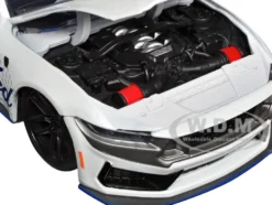 2024 Ford Mustang Dark House White with Mustang Horse Graphics Bigtime Muscle Series 1/24 Diecast Model Car Jada 35279