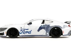 2024 Ford Mustang Dark House White with Mustang Horse Graphics Bigtime Muscle Series 1/24 Diecast Model Car Jada 35279