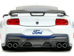 2024 Ford Mustang Dark House White with Mustang Horse Graphics Bigtime Muscle Series 1/24 Diecast Model Car Jada 35279