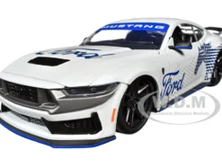 2024 Ford Mustang Dark House White with Mustang Horse Graphics Bigtime Muscle Series 1/24 Diecast Model Car Jada 35279