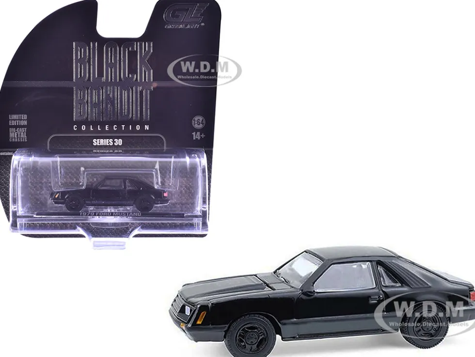 1979 Ford Mustang Fastback Black "Black Bandit" Series 30 1/64 Diecast Model Car by Greenlight