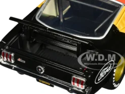 1966 Ford Mustang Fastback 2+2 Off White and Black with Red and Yellow Stripes 