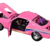 1966 Ford Mustang Fastback 2+2 Pink with Blue and Yellow Stripes "Pro Street" Limited Edition to 6250 pieces Worldwide 1/24 Diecast Model Car by M2 Machines
