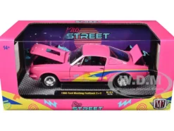 1966 Ford Mustang Fastback 2+2 Pink with Blue and Yellow Stripes 