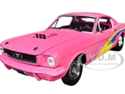 1966 Ford Mustang Fastback 2+2 Pink with Blue and Yellow Stripes 