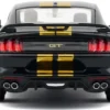 2018 Ford Mustang GT 5.0 Black with Gold Stripes and Graphics "Midnight Eclipse" Series 1/24 Diecast Model Car by Motormax