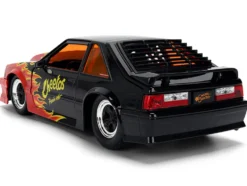 1989 Ford Mustang GT Black with Red Flame Graphics and Chester Cheetah Diecast Figure 