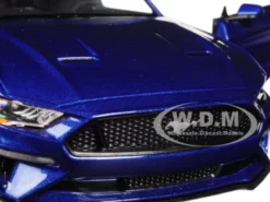 2018 Ford Mustang GT 5.0 Blue Black Wheels 1/24 Diecast Model Car Motormax 79352