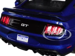 2018 Ford Mustang GT 5.0 Blue Black Wheels 1/24 Diecast Model Car Motormax 79352