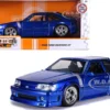 1989 Ford Mustang GT 5.0 Candy Blue Silver Stripes Bigtime Muscle 1/24 Diecast Model Car Jada 31863